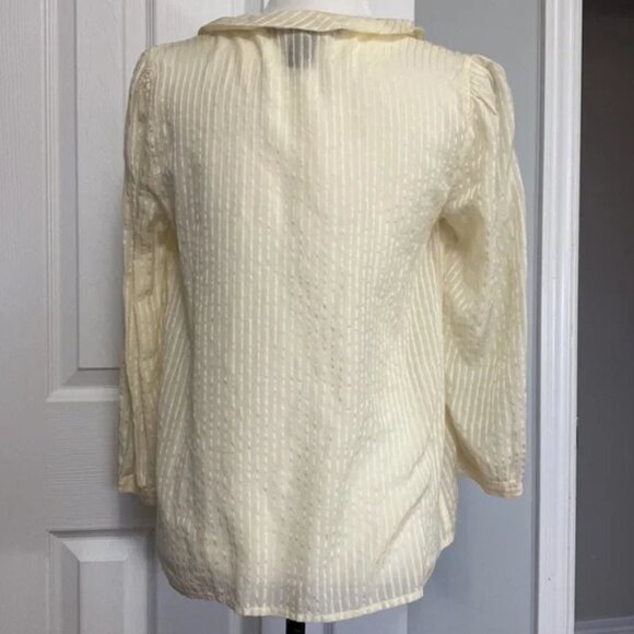 Marc by Marc Jacobs Yellow Striped Sheet Bow Tie Long Sleeve Blouse - Picture 4 of 5